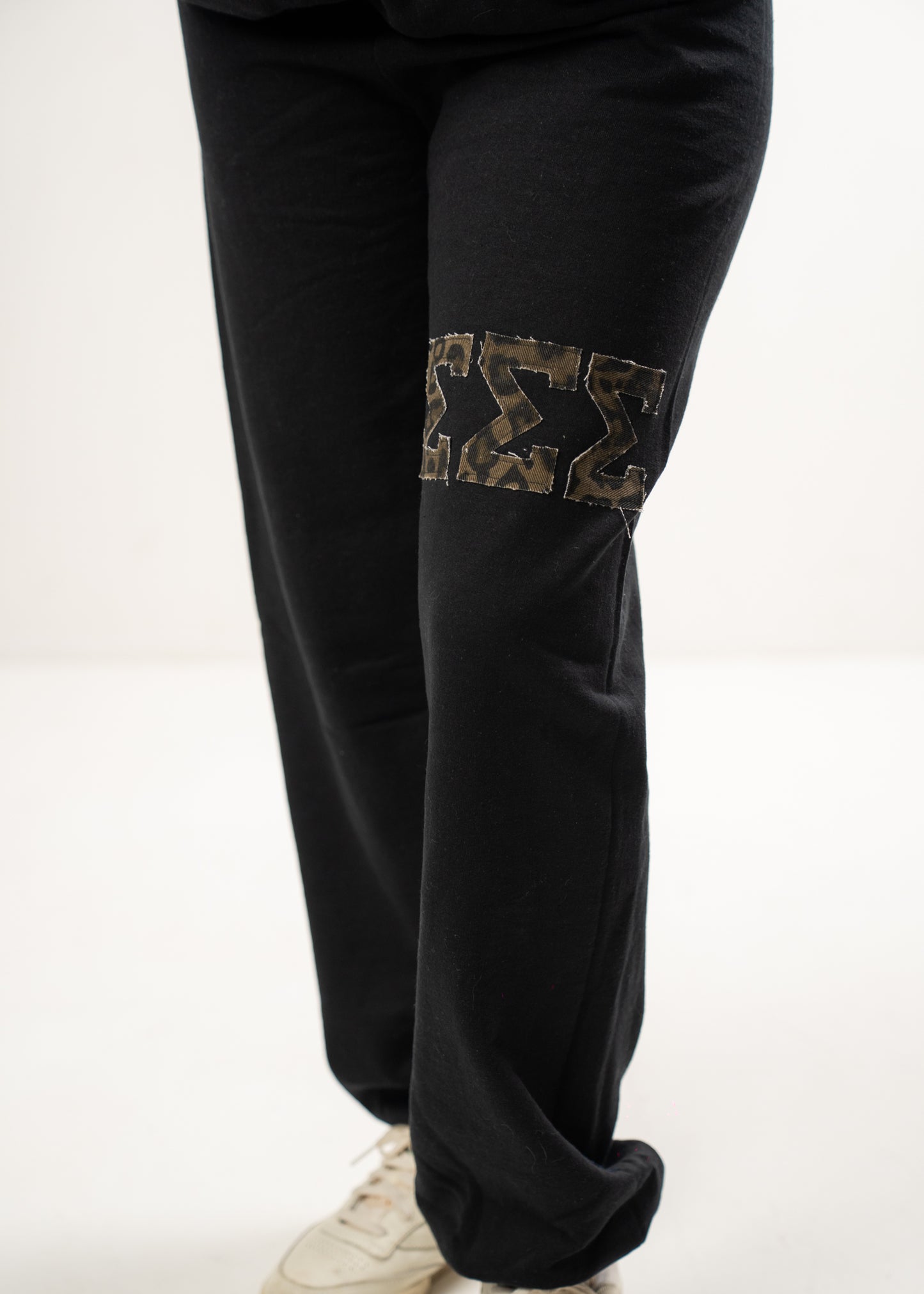 Tri Sigma Black Cheetah Sweatpants