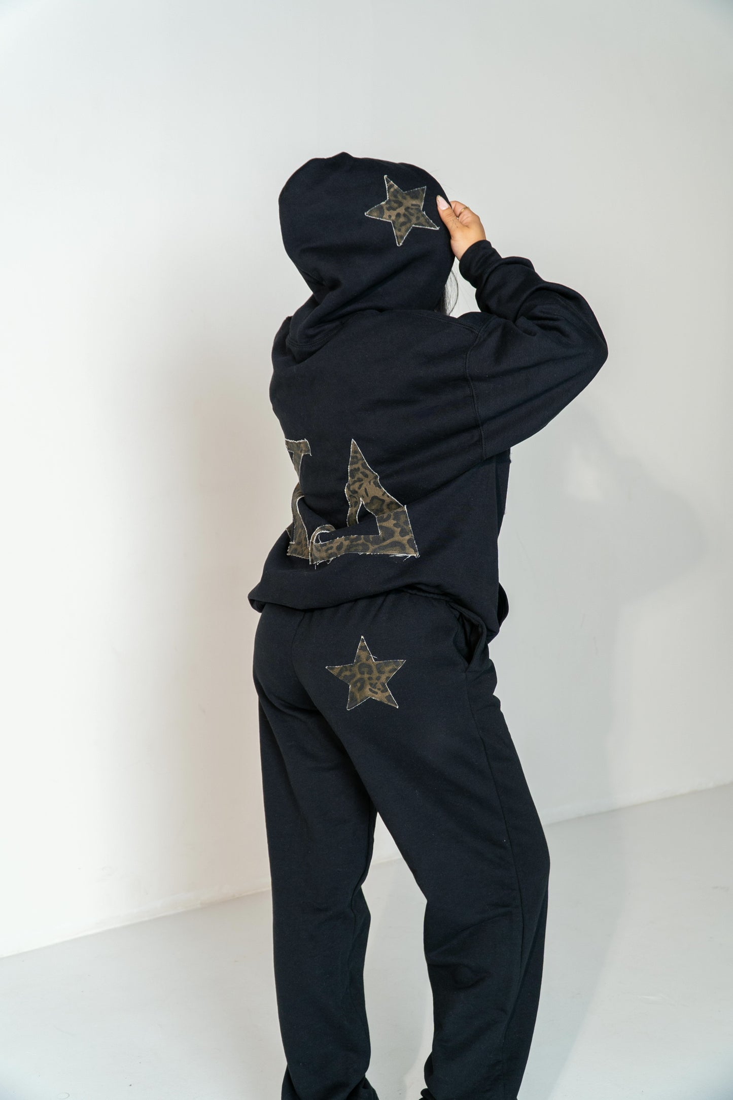 KD Black Cheetah Sweatpants (straight-leg)