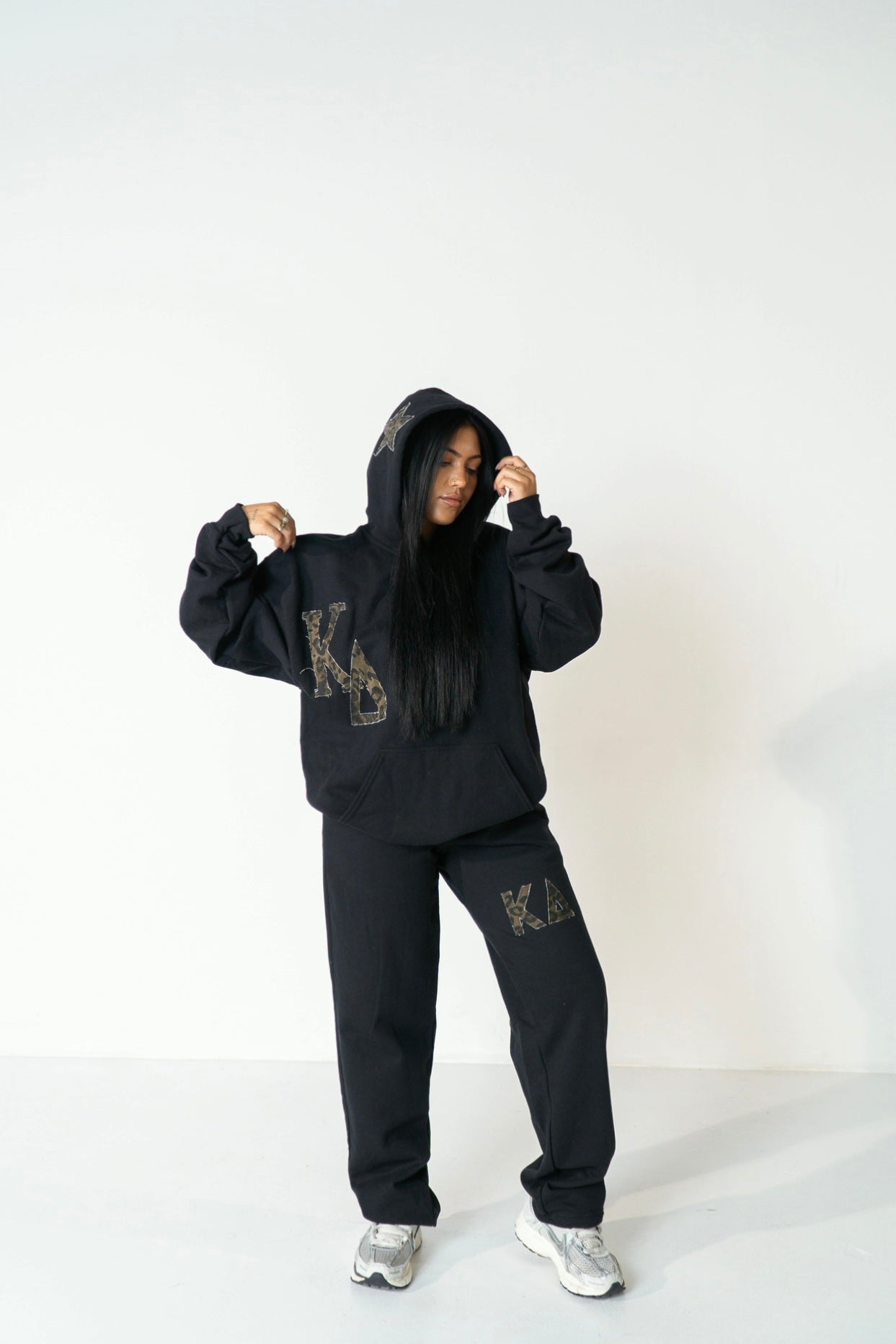 KD Black Cheetah Sweatpants (straight-leg)
