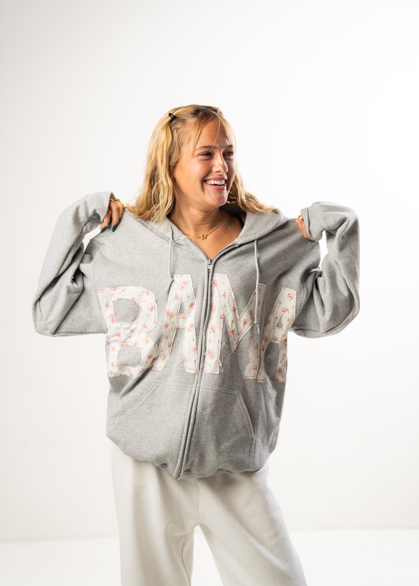 BAMA Grey Floral Zipup