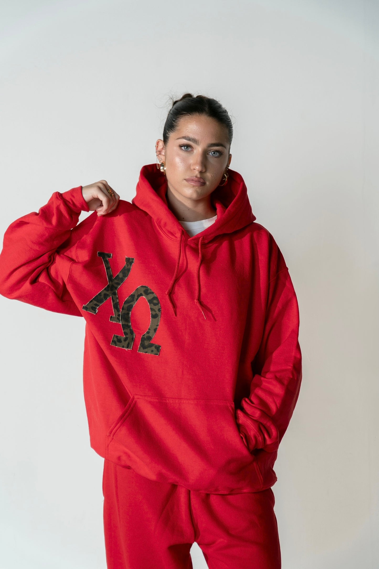 Chi O Red Cheetah Hoodie (1 of 1)