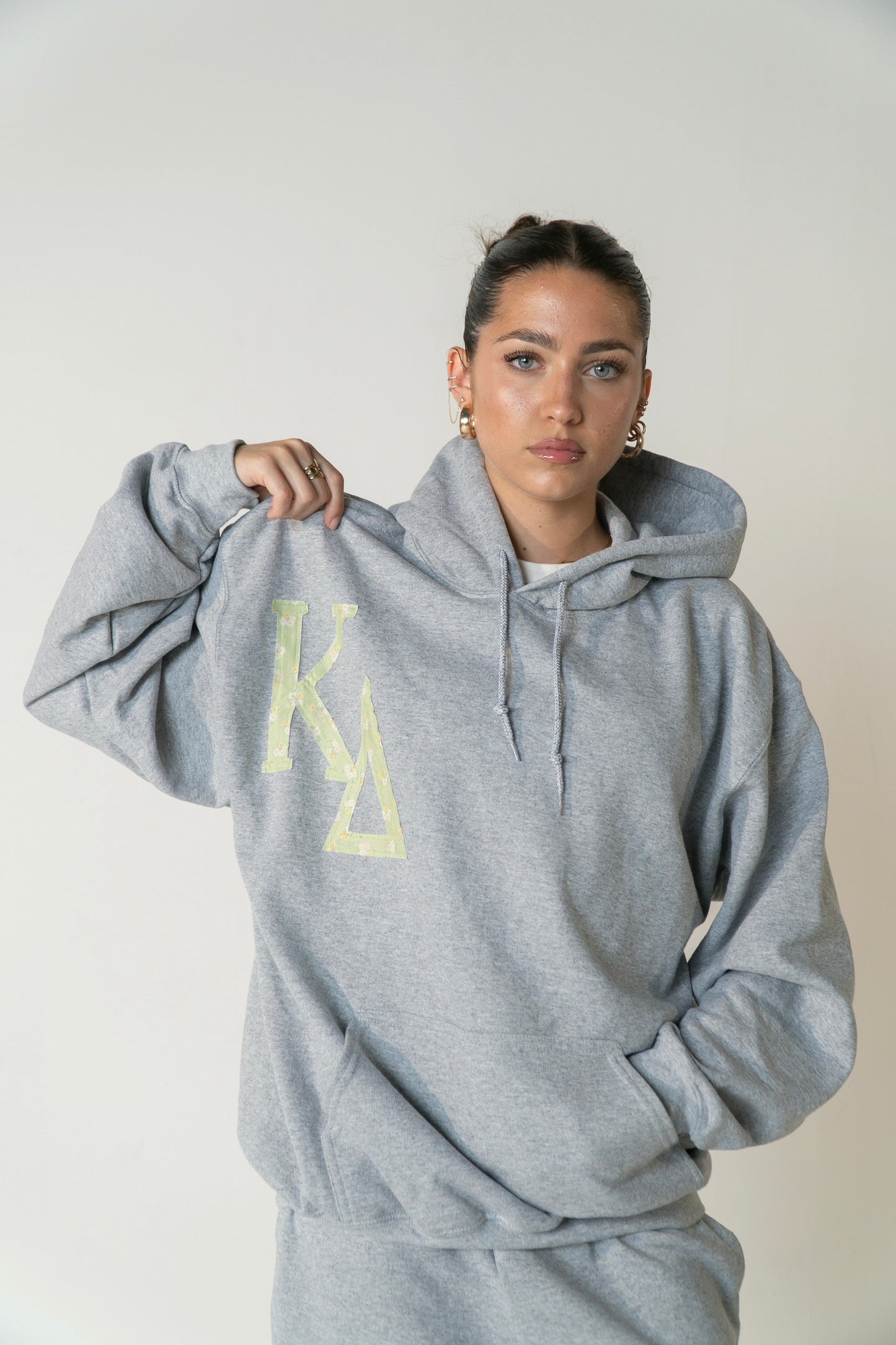 KD Grey Floral Hoodie (1 of 1)