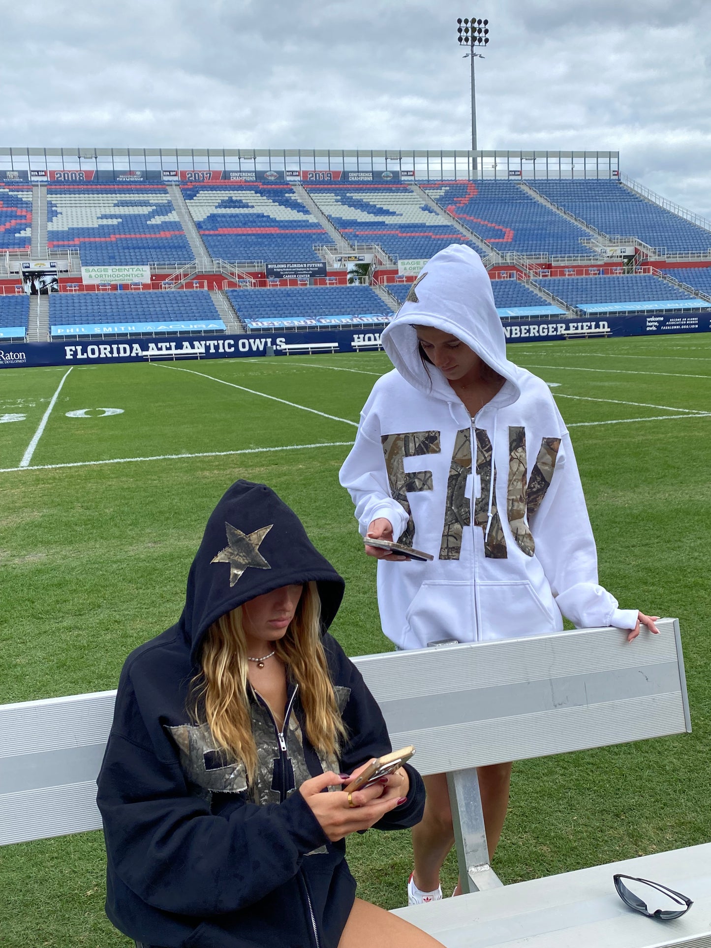 FAU White Camo Zipup