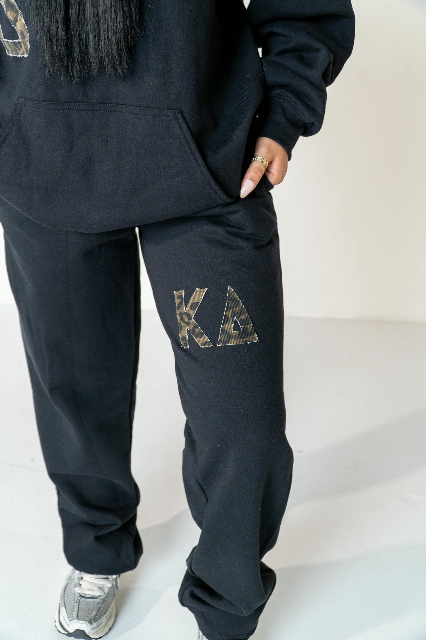 KD Black Cheetah Sweatpants (straight-leg)