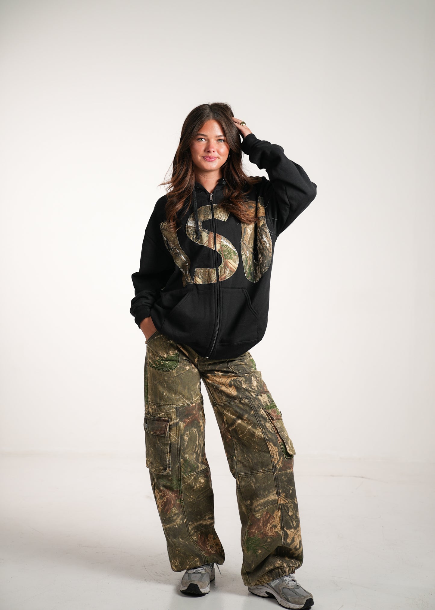 Custom College Camo Zipup