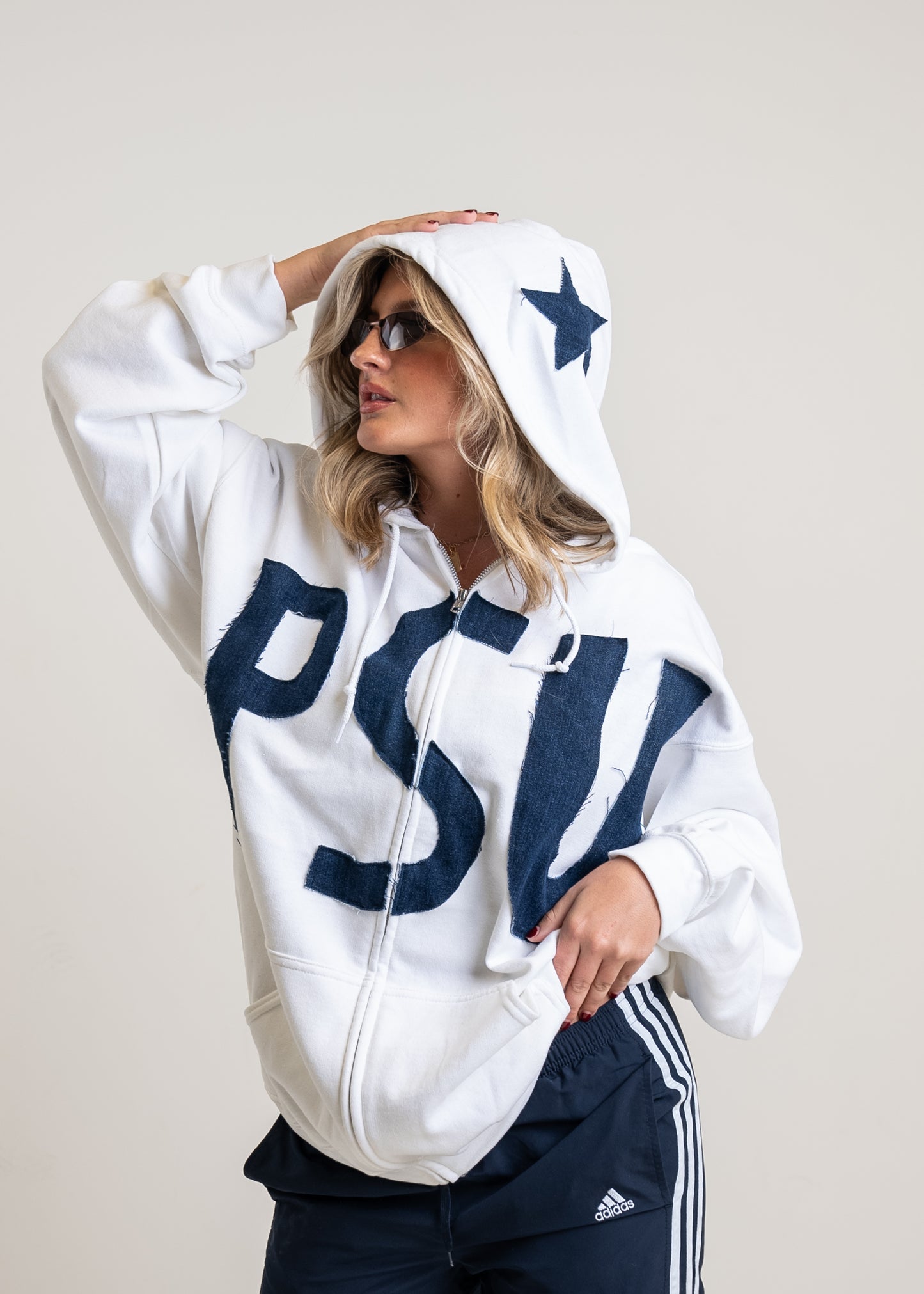 PSU White Denim Zipup (1 of 1)
