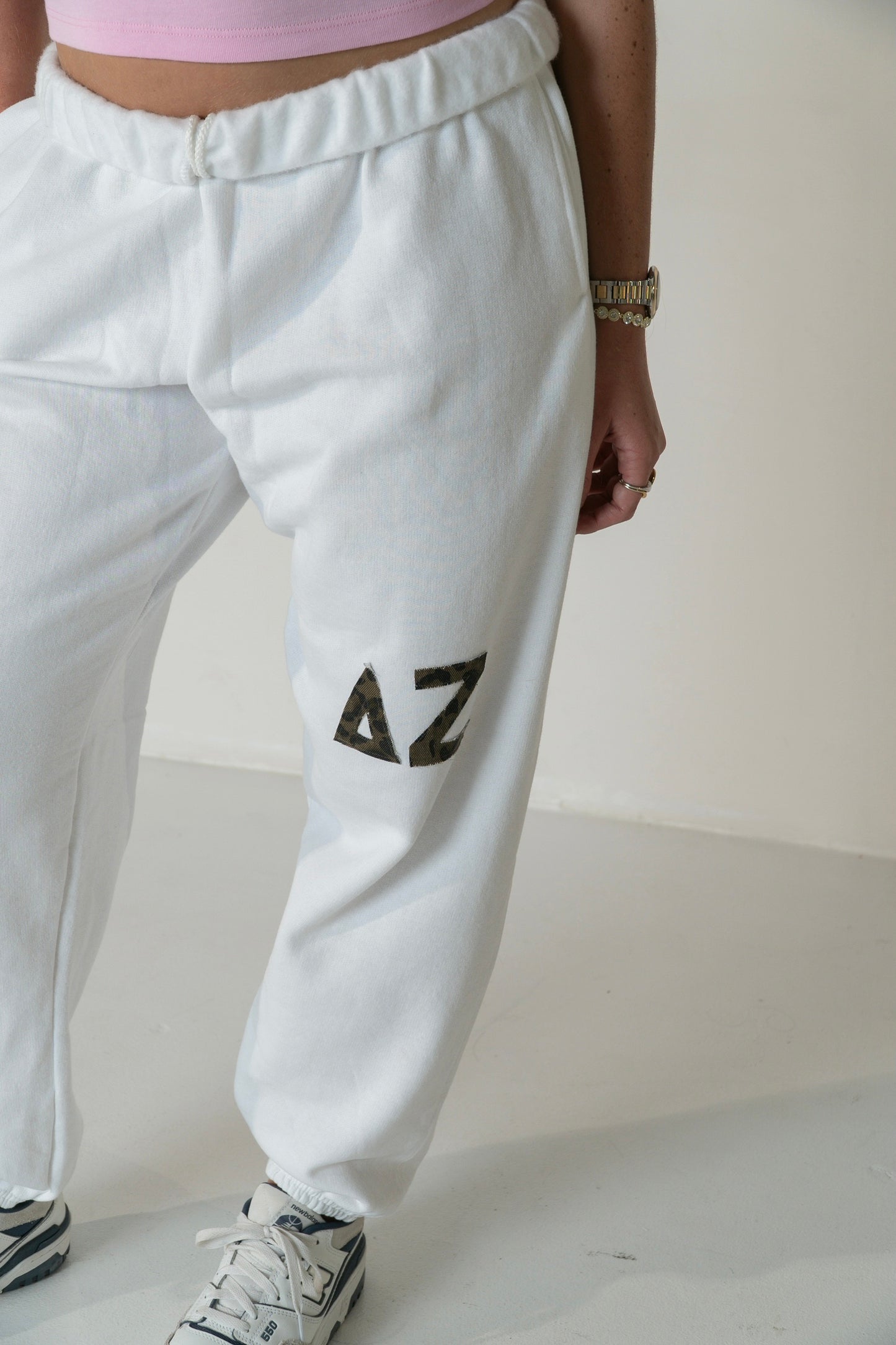 DZ Cheetah White Sweatpants