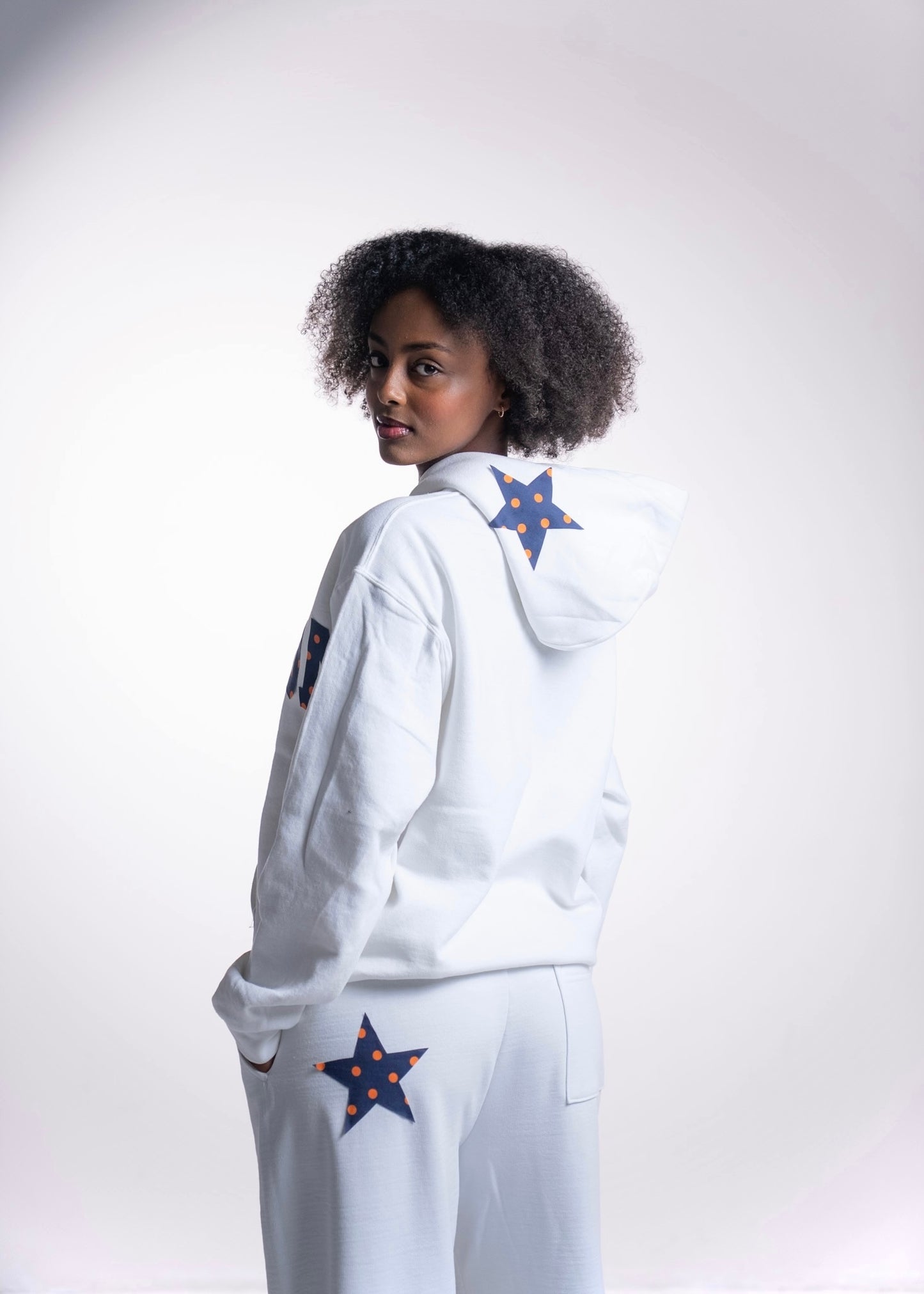 UF White Polka Hoodie