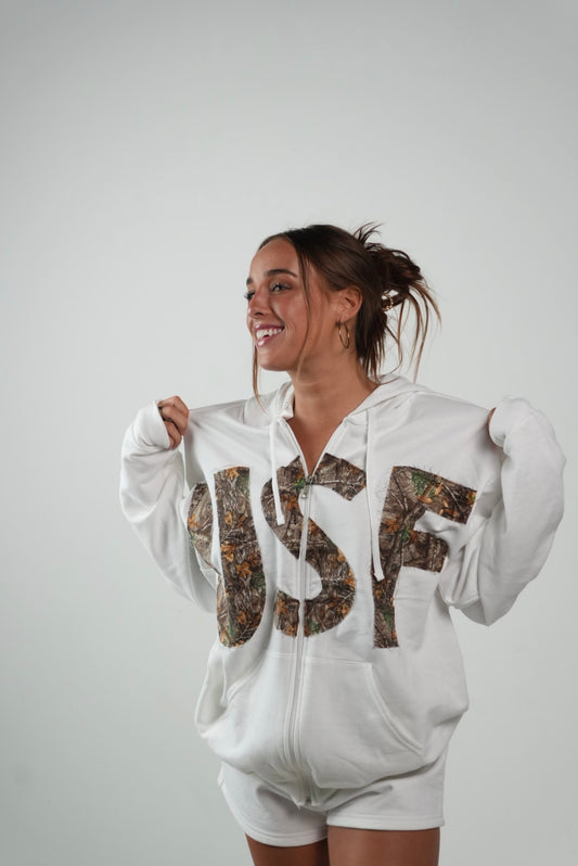 USF White Camo Zipup