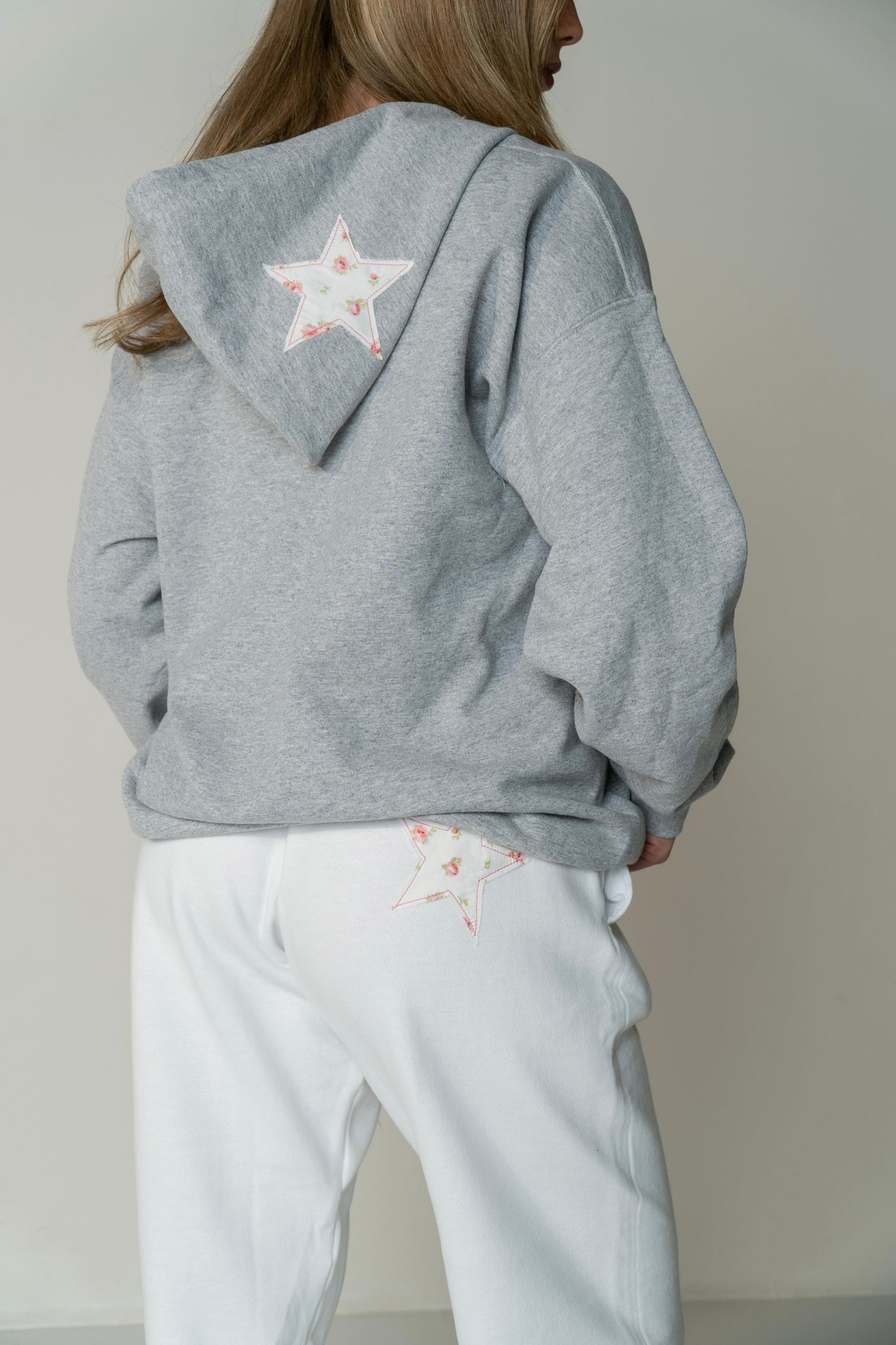 LSU Pink Floral on White Sweatpants