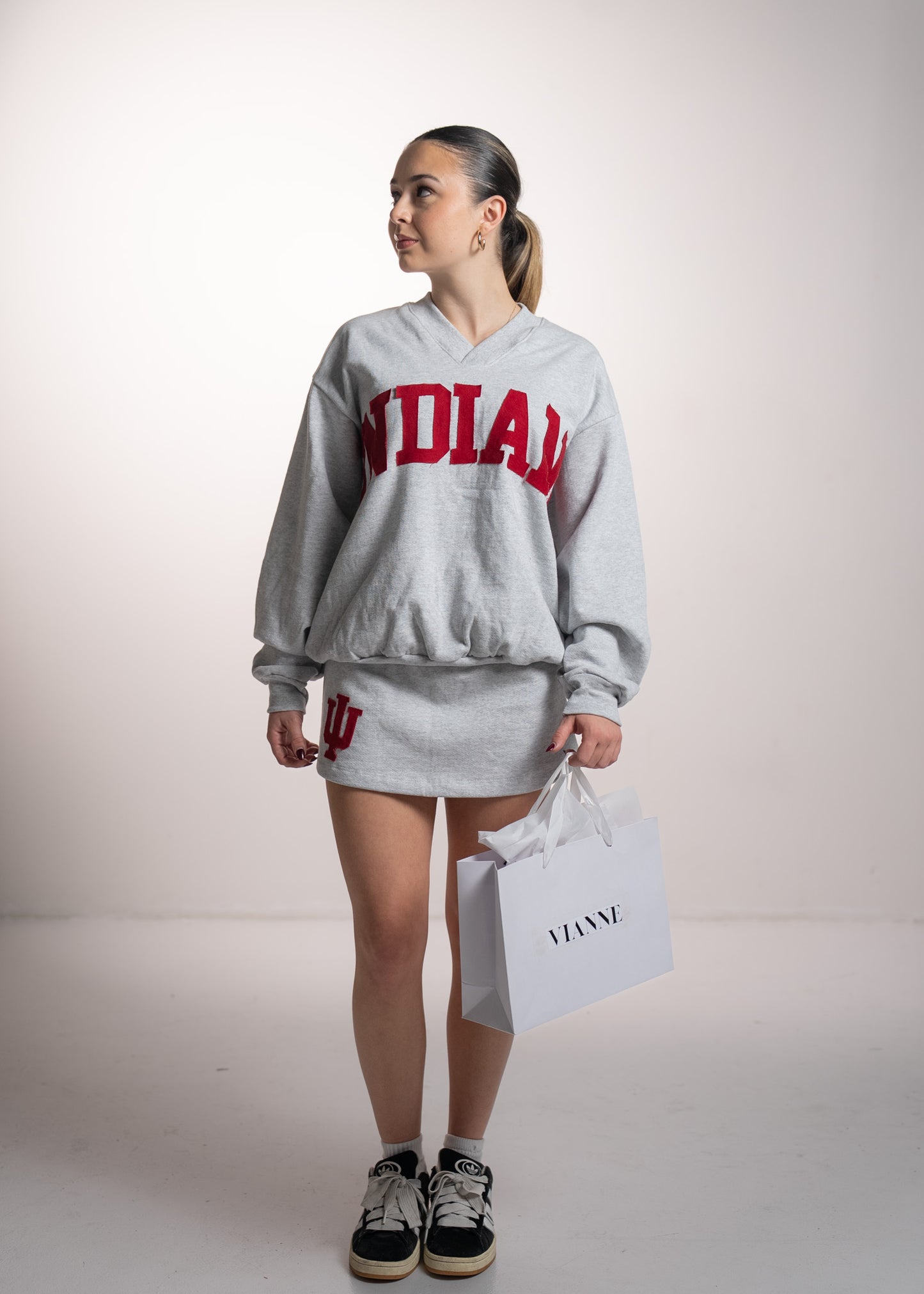 Indiana Red-Denim Crewneck