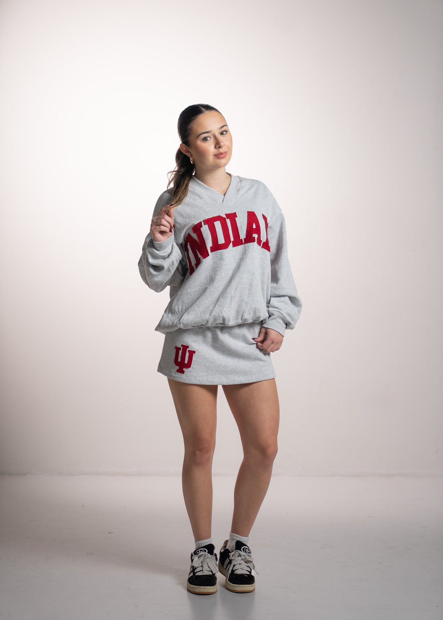 Indiana Red-Denim Crewneck