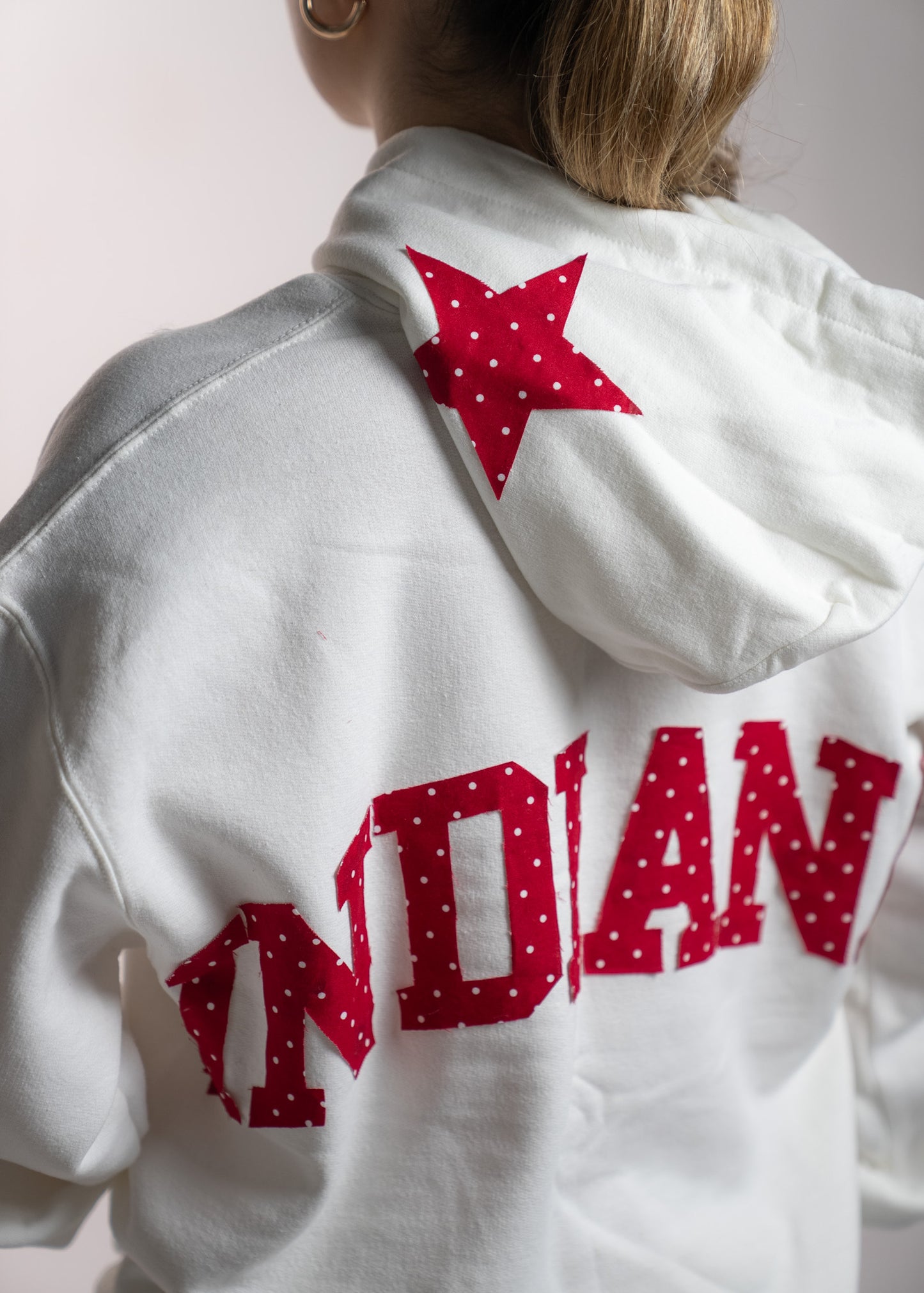 Indiana Red-Polka Hoodie