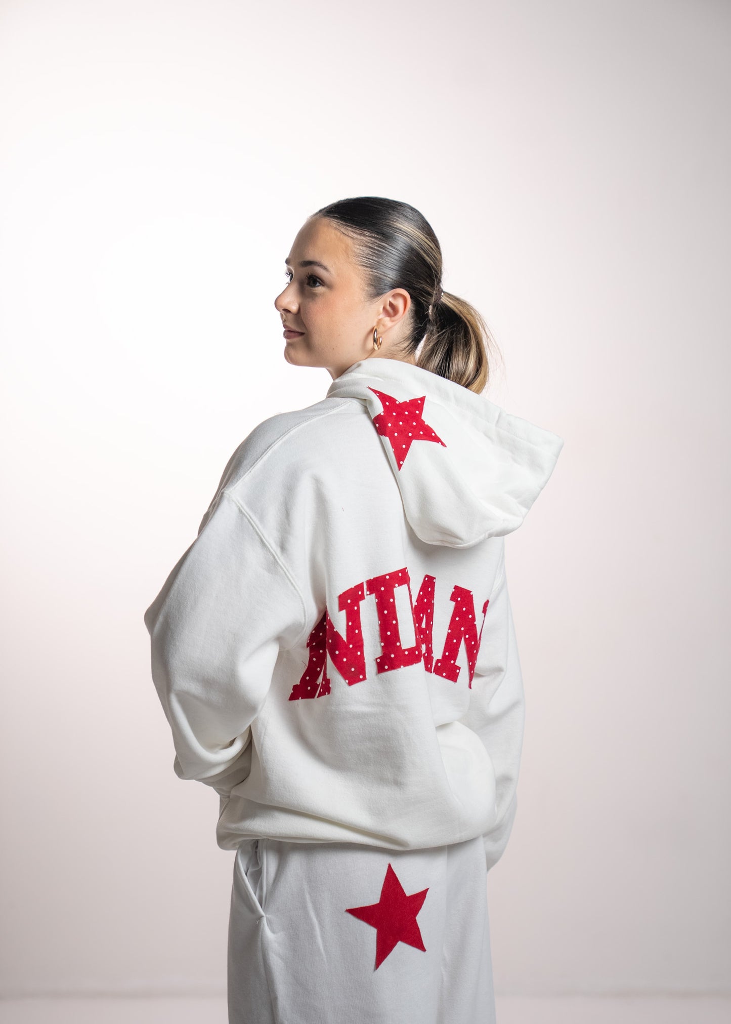 Indiana Red-Polka Hoodie
