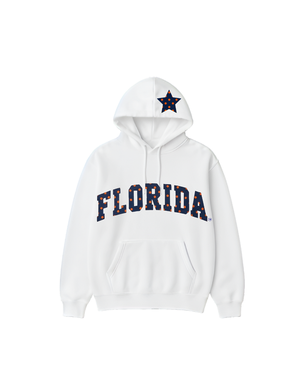 UF White Polka Hoodie
