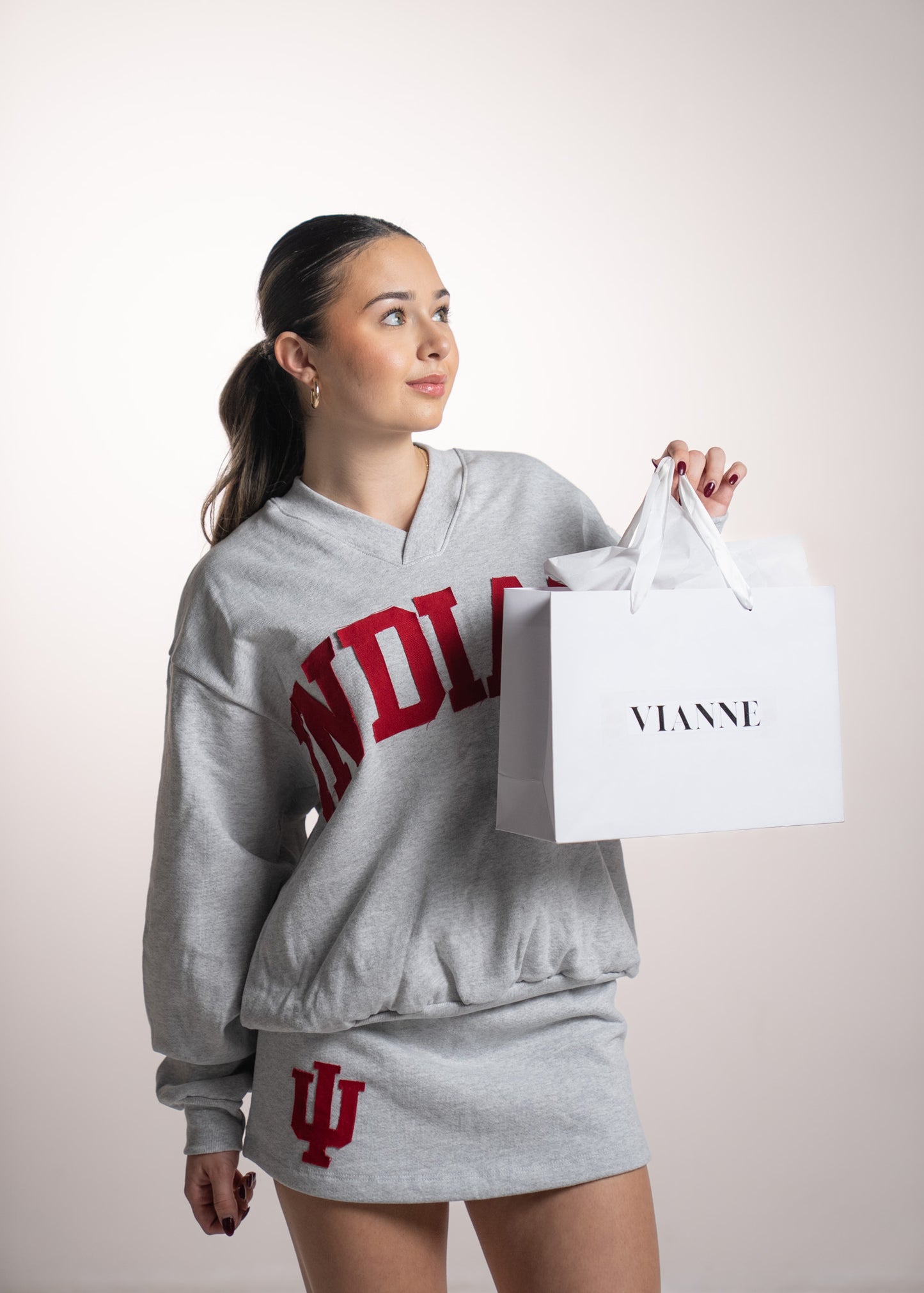 Indiana Red-Denim Crewneck