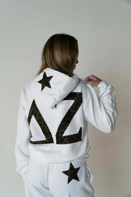 DZ Cheetah White Hoodie