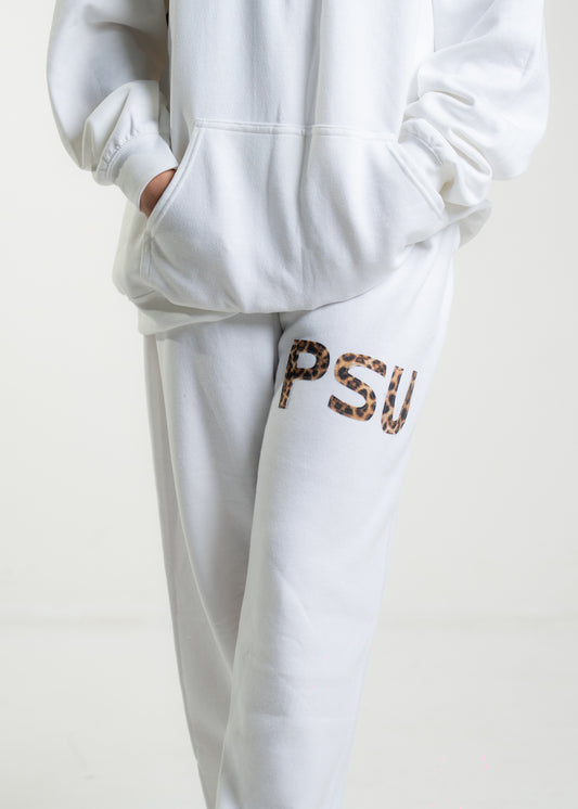 PSU Cheetah on White Sweatpants