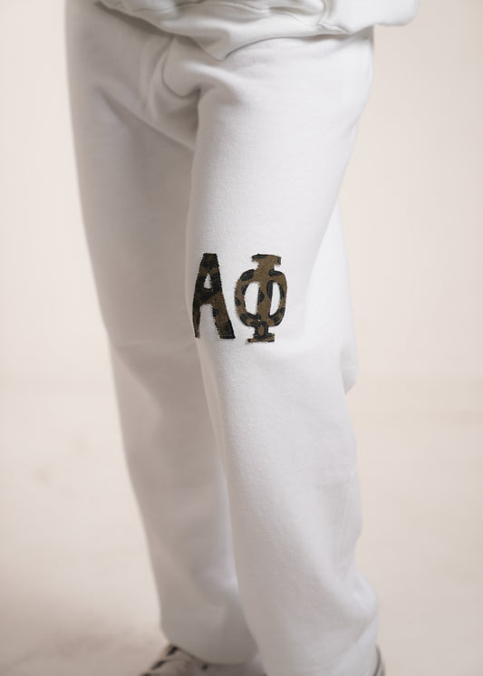 Aphi Cheetah White Sweatpants
