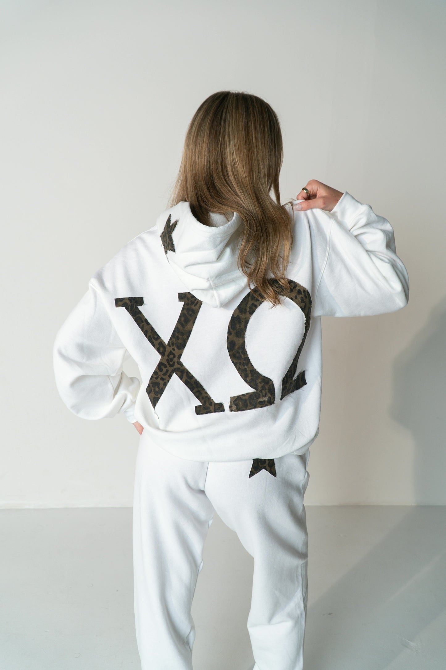 Chi O White Cheetah Hoodie