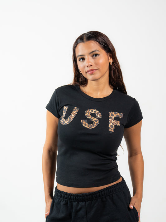 USF Cheetah on Black Tee