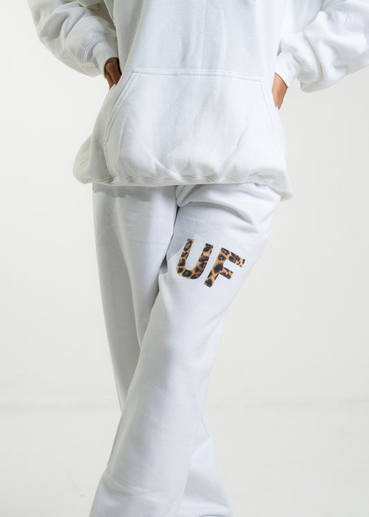 UF White Cheetah Sweatpants