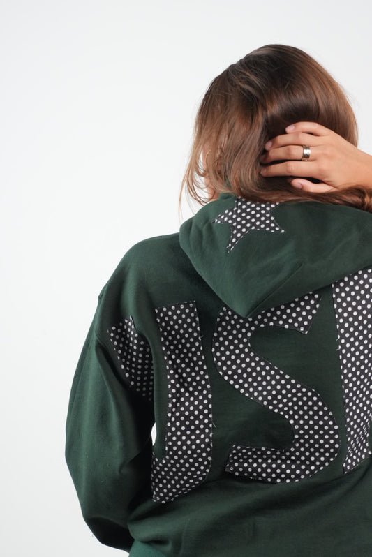 USF Green Polka Hoodie (1 of 1)