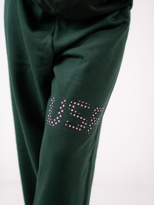 USF Green Polka Sweatpants