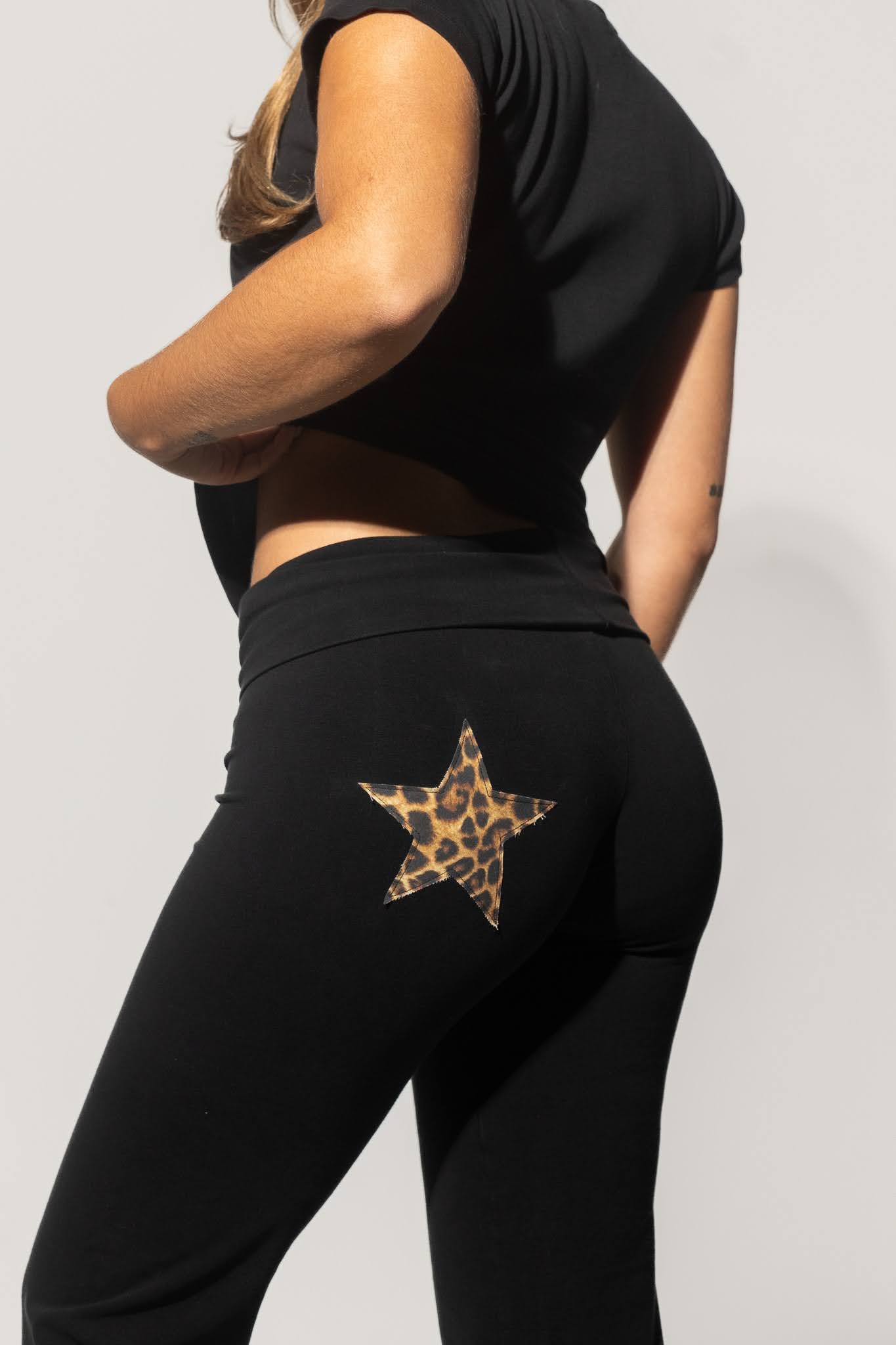 Cheetah Star Foldover Leggings