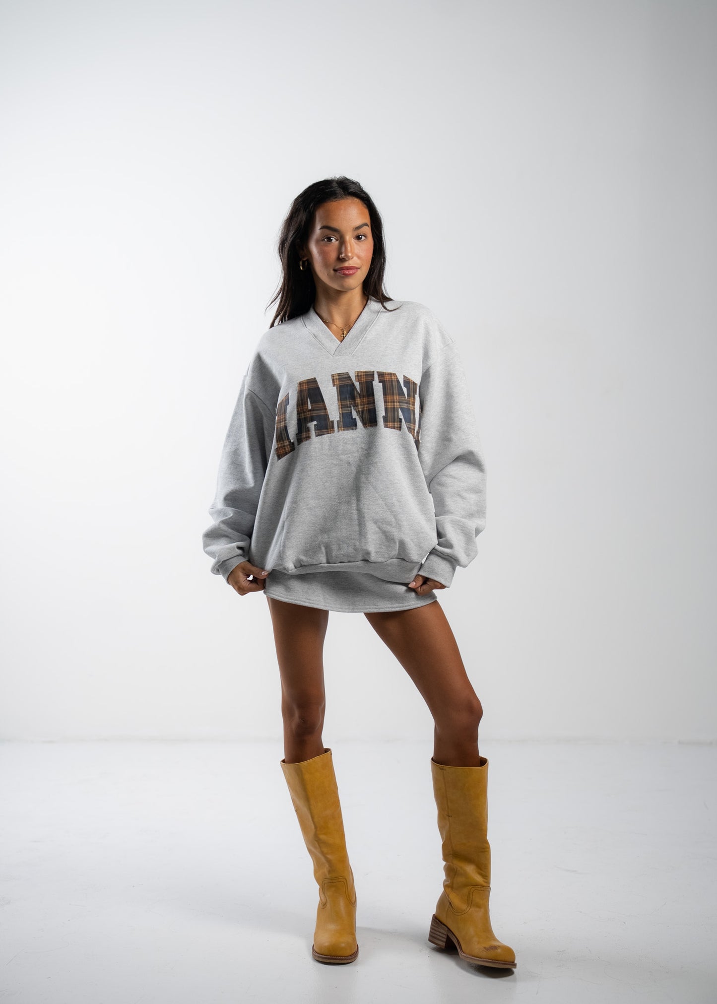 Vianne Plaid Crewneck