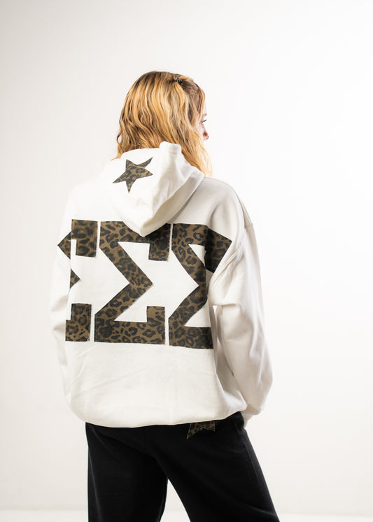 Tri Sigma White Cheetah Hoodie