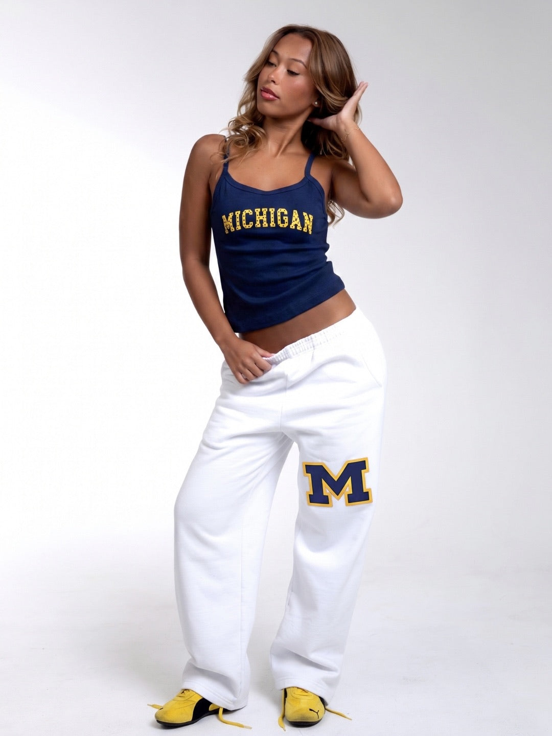 Michigan White Sweatpants